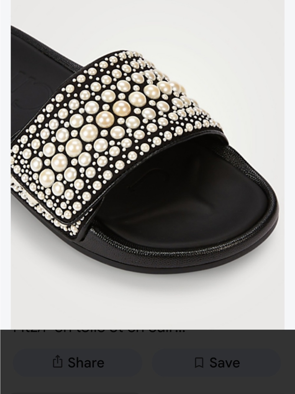 Jimmy Choo Black Slide Mules with Pearl Stud Detailing